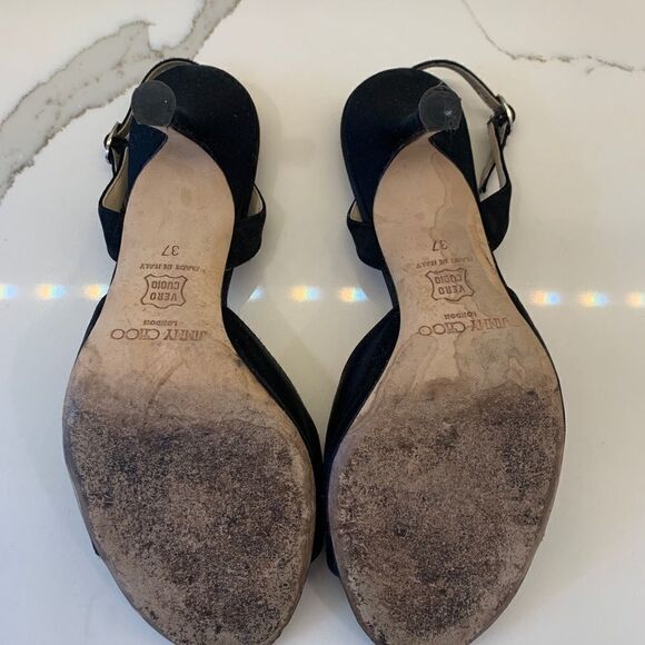 Jimmy Choo Black Slingback heels sz 37 - Picture 7 of 15